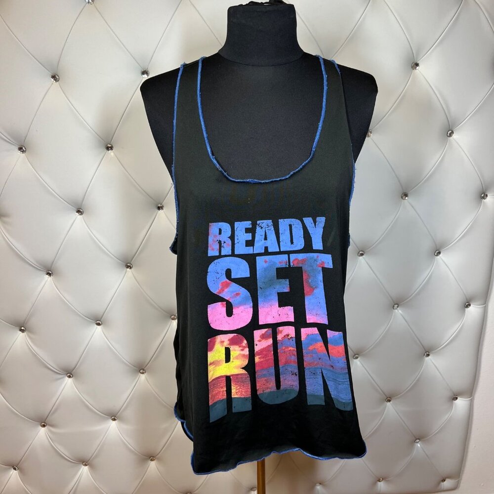 Black 'Ready Set Run' Tank Top